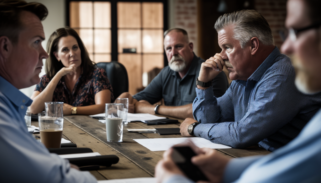 people sitting around conference table