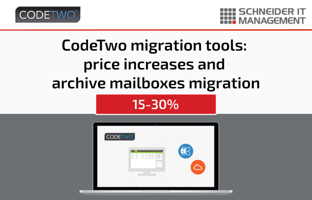 CodeTwo migration tools price increases and archive mailboxes migration