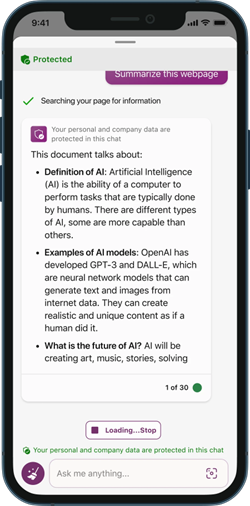 Bing Chat Enterprise Mobile
