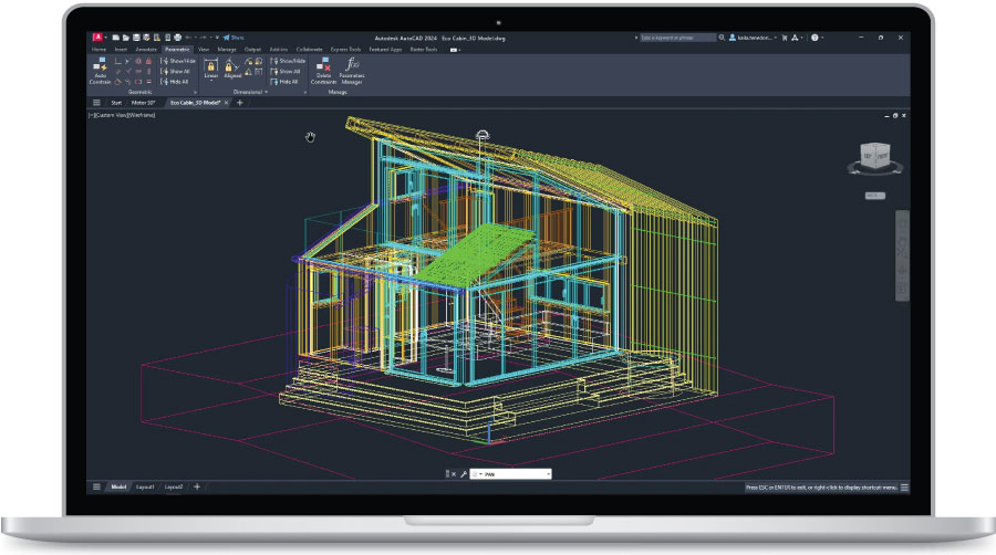 Laptop showing Autodesk AutoCAM 2024