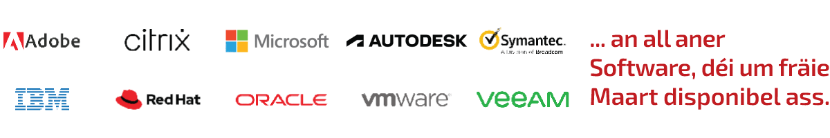 Hersteller Microsoft Citrix Adobe Autodesk Red Hat IBM VMware Veeam Symantec Oracle