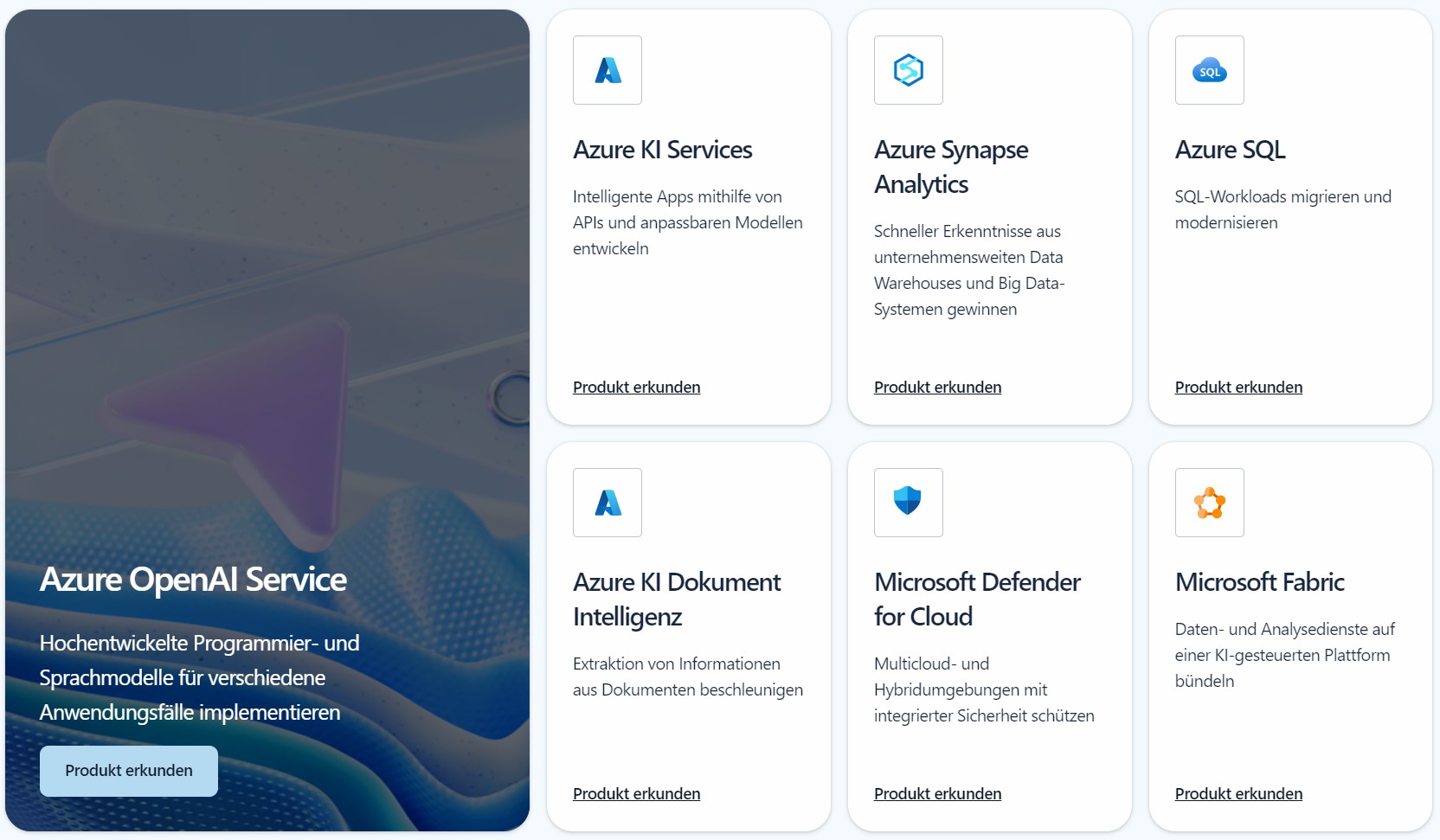 Microsoft Azure Featured Services DE