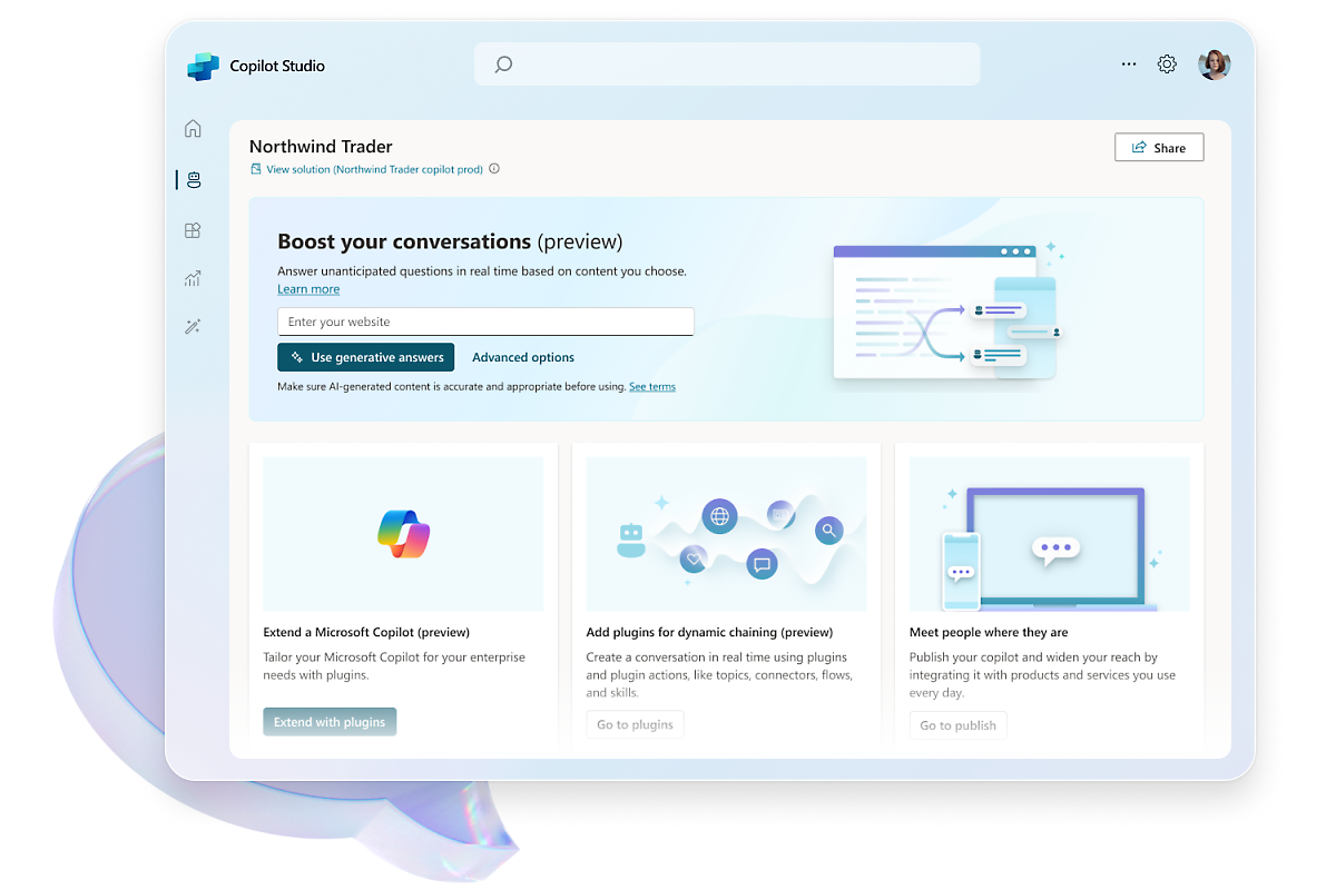 Microsoft Copilot Studio platform